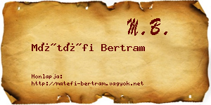 Mátéfi Bertram névjegykártya